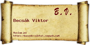 Becsák Viktor névjegykártya