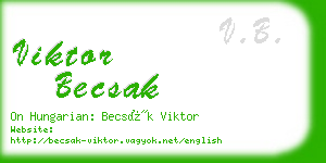 viktor becsak business card